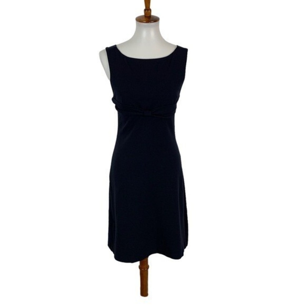 Diane‎ Von Furstenberg Navy Sleeveless Bow Accent Cocktail Dress Classy Chic 4